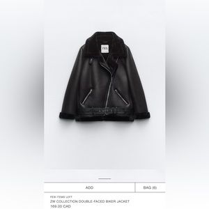 Faux leather and fur biker jacket